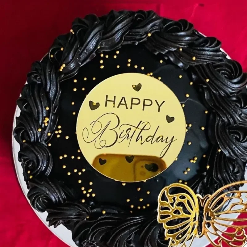 10 Stücke Gold Geburtstag Party Kuchen Dekoration Acryl Runde Kuchen Topper Alles Gute Zum Geburtstag Geschenk Dekor Cupcake Dessert Zubehör Werkzeuge – Detail 12
