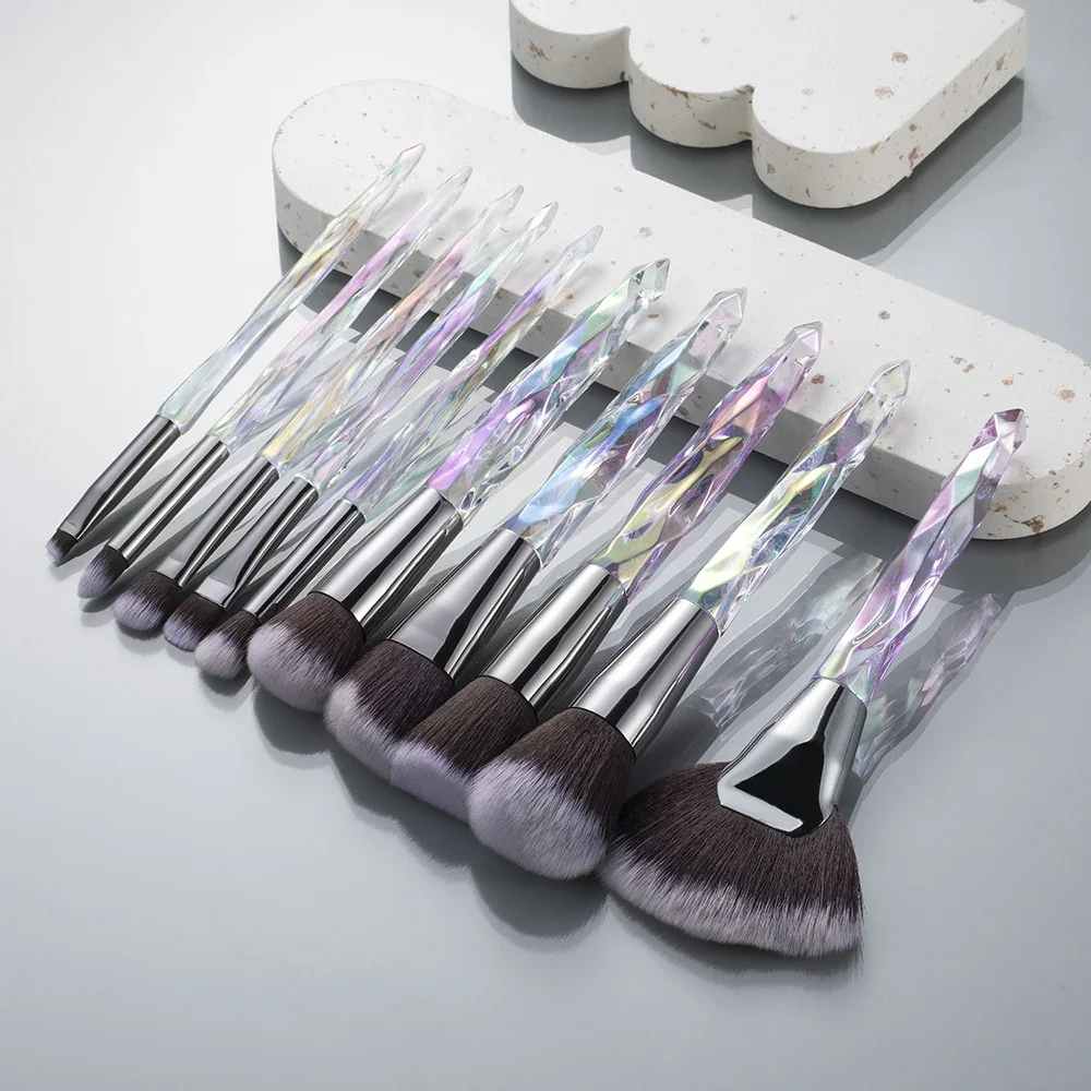 プロの半透明メイクブラシ,高品質の合成ベース,ルースパウダー,コンシーラー,アイシャドウ,5〜10