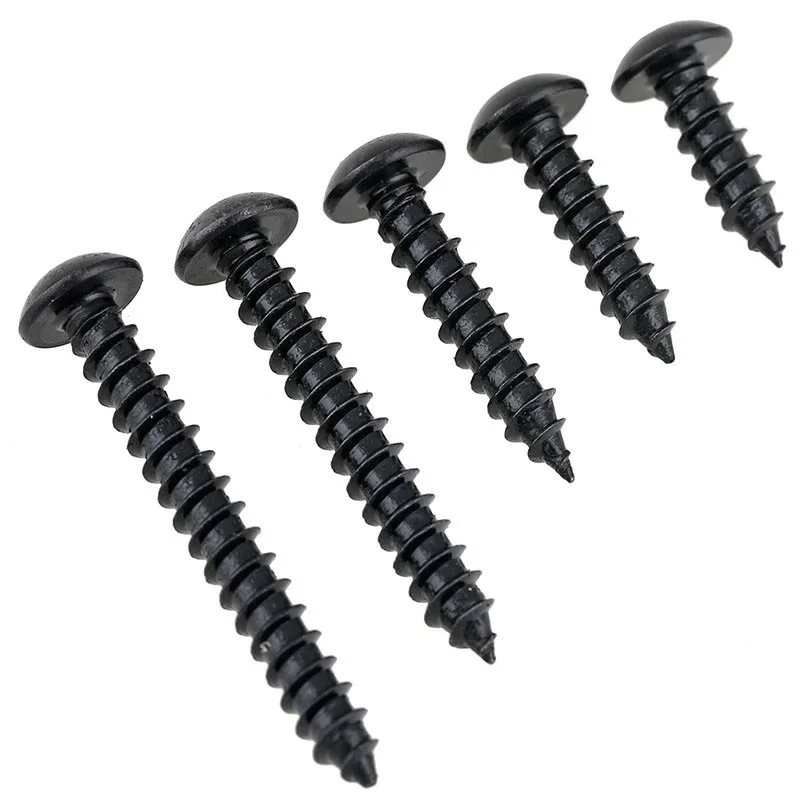 Black 304 Stainless Steel M2 M2.6 M3 M3.5 M4 M5 Round Hexagon Socket Head Self Tapping Screws Button Head Allen Tapping Screws