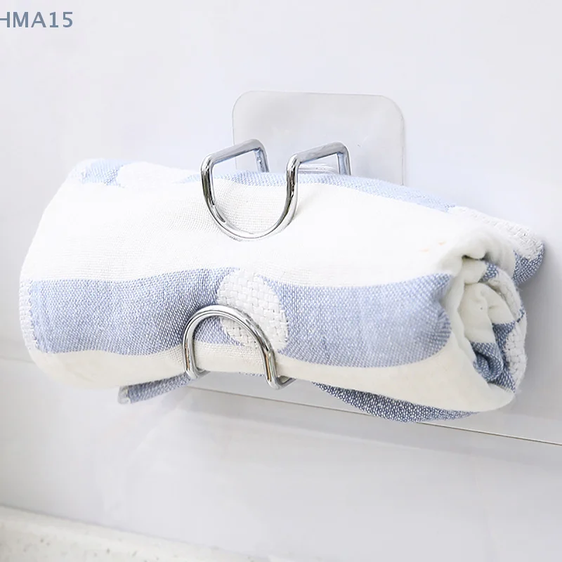 Punch-Free Sticky Bathroom Kitchen Traceless Washbasin Storage Hooks Save Space Organizer Wall Mount Hook Adhesive Storage Rack