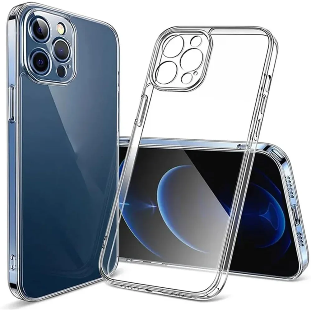 Ultra cienkie, przezroczyste etui z miękkiego TPU do iPhone'a 16 Pro Max 15 14 13 12 11 Pro Plus ProMax Mini Clear Back Cover Etui na telefon