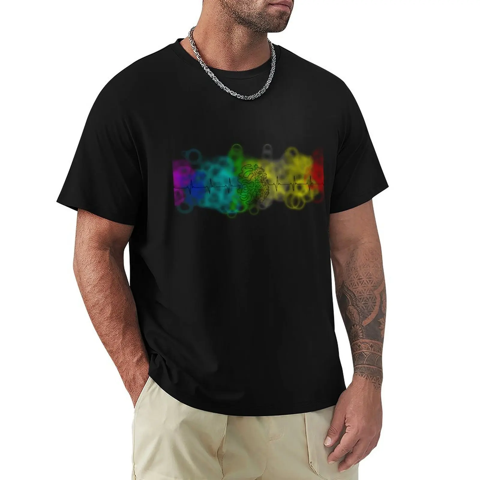 Neurodivergent heartbeat T-Shirt t shirts for man slim fit T-Shirt