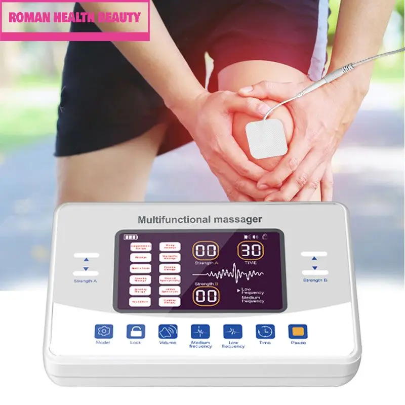 

Dual Channel Pulse Tens Muscle Stimulator Massage Machine Tens Ems Massage Machine 12 Modes 30 Intensity Low Frequency Massager