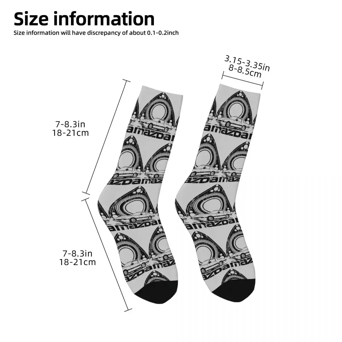 DistMurcia RX-7 Chaussettes Harajuku Absorbant la Sueur Bas Toutes Saisons Chaussettes sulfAccessoires pour Homme Femme Cadeau d'Anniversaire