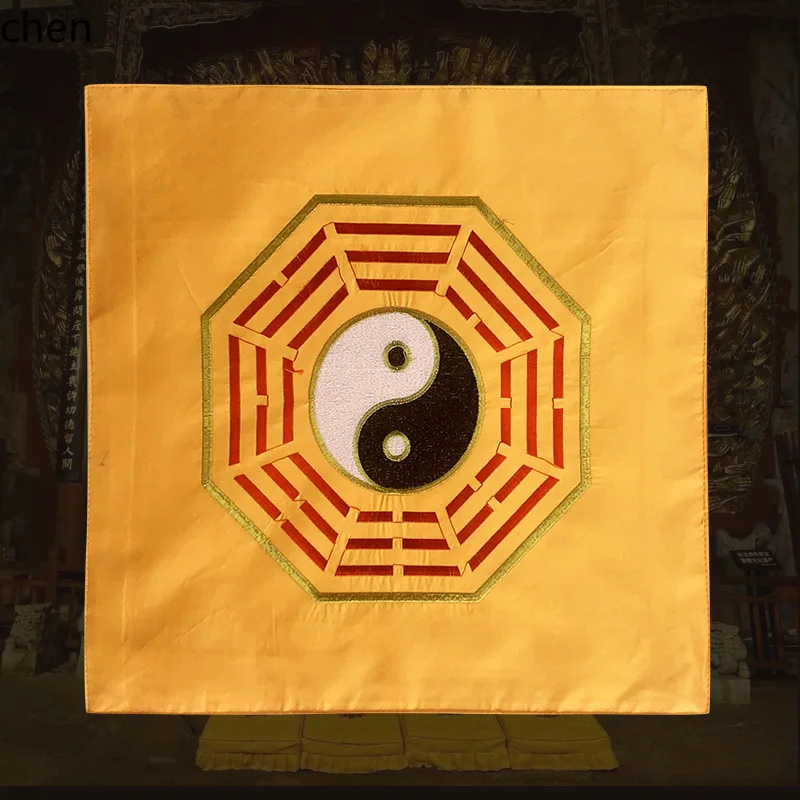 Image 6: Couverture de livre de chants bouddhistes en tissu avec motif lotus et inscription Bouddha, fil doré, support de livre de chants
