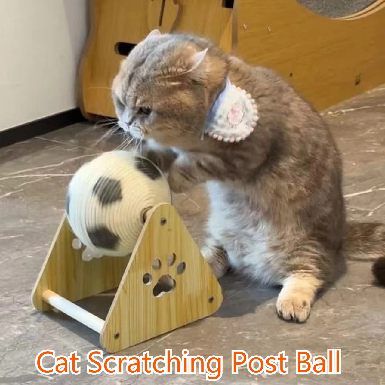 

Large Sturdy Cat Scratching Post Ball Durable Sisal Fiber Toy Indoor Cat Stress Relief Play Fun Pet Furniture Resistant To Wear