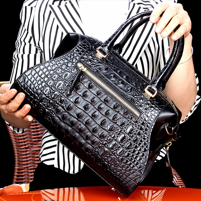 New Crocodile Leather Women\'s Handbags Luxury Designer Lady Portable Shoulder Messenger Bag Fashion Brand Red Tote Bags 2023 New