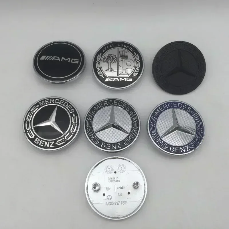 1pcs 3D ABS for AMG 57mm 2 pins Car Front Hood Emblem Bonnet Sticker Badge Decal Styling auto accessories