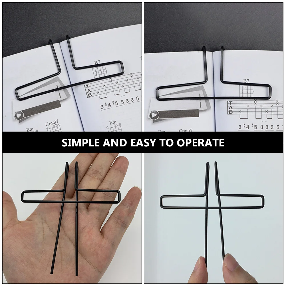 2Pcs Music Book Clip Metal Note Clamps for Reading Sheet Music Holders Waterproof Non-Slip Page Separator Book Accessory