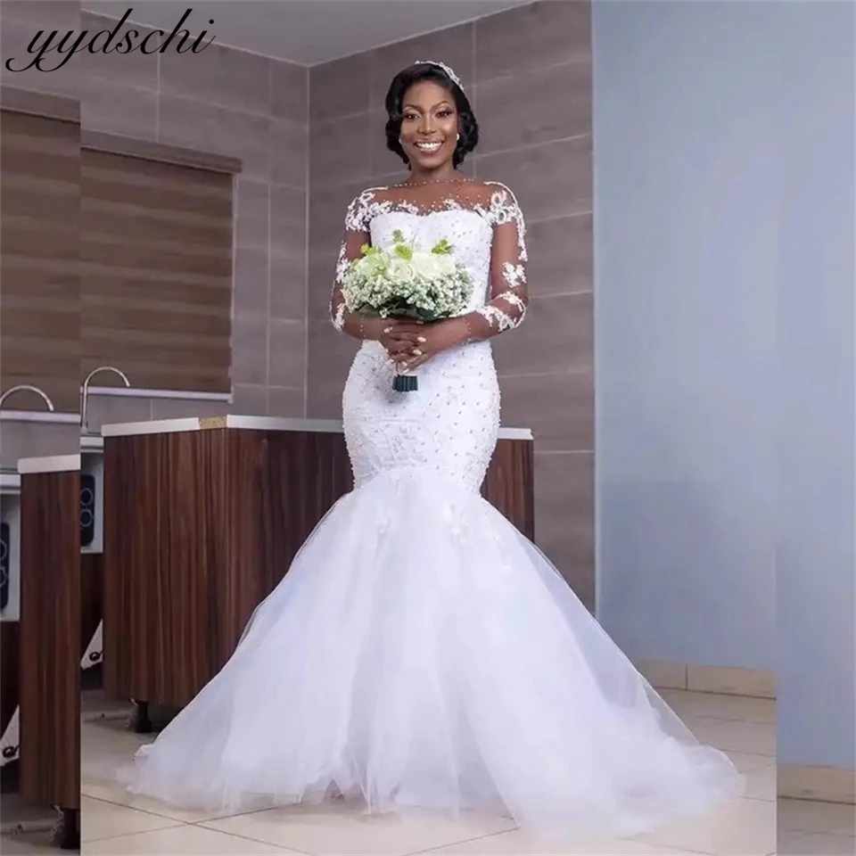 

Luxury Muslim High Neck Satin Appliques Ball Gown Wedding Dresses For Women 2024 Court Train Bride Gown vestidos de novia