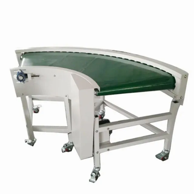 90 Degree Bend Conveyor Customized Belt Conveyor Equipment Food Grade Belt Conveyor 180° Belt Bend for Fruits and Vegetables