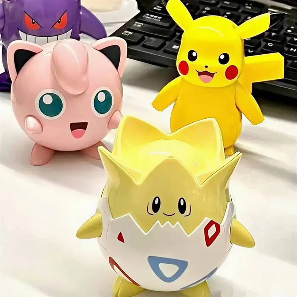 Original Pokemon Building Blocks Pikachu Snorlax Gengar Assembled Model Kit Anime Figure Model DIY Block Bricks Kids Toys Gifts