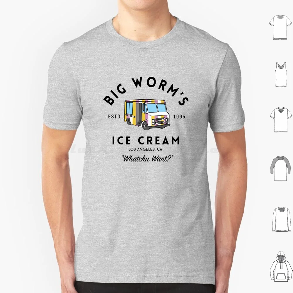 Big Worm's Ice Cream-Whatchuwant ?-Friday Logo T Shirt 6xl Cotton Cool Tee Ice Cream Truck Big Perm Big Worm Smokey Chris