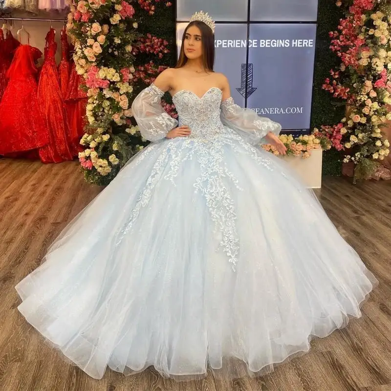 فساتين Quinceanera Quinceanera للفتيات ، مشد موديش ، يزين بدون حبال ، رايات ، 15 سنة ، انخفاض الشحن