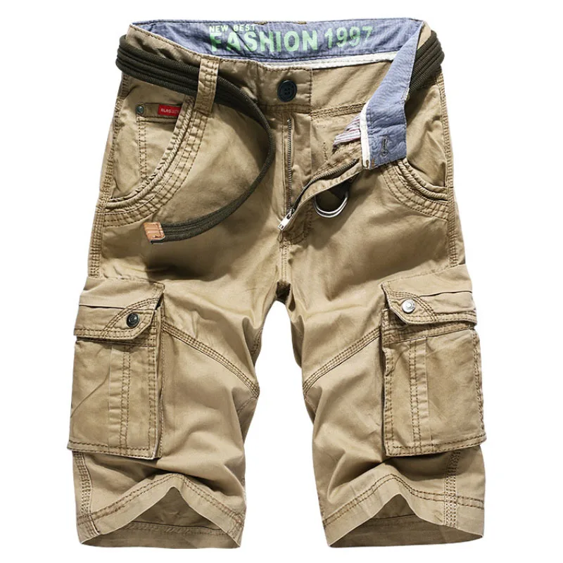 

Multi-Pocket Pants Casual Deep Pocket Five Pants Summer Beach Shorts Men's Loose shorts (belt not included) Safari Style