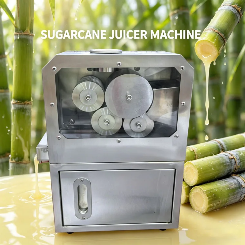 

Четырехвальный коммерческий электрический пресс для сахарного тростника, настольная соковыжималка, легко чистится