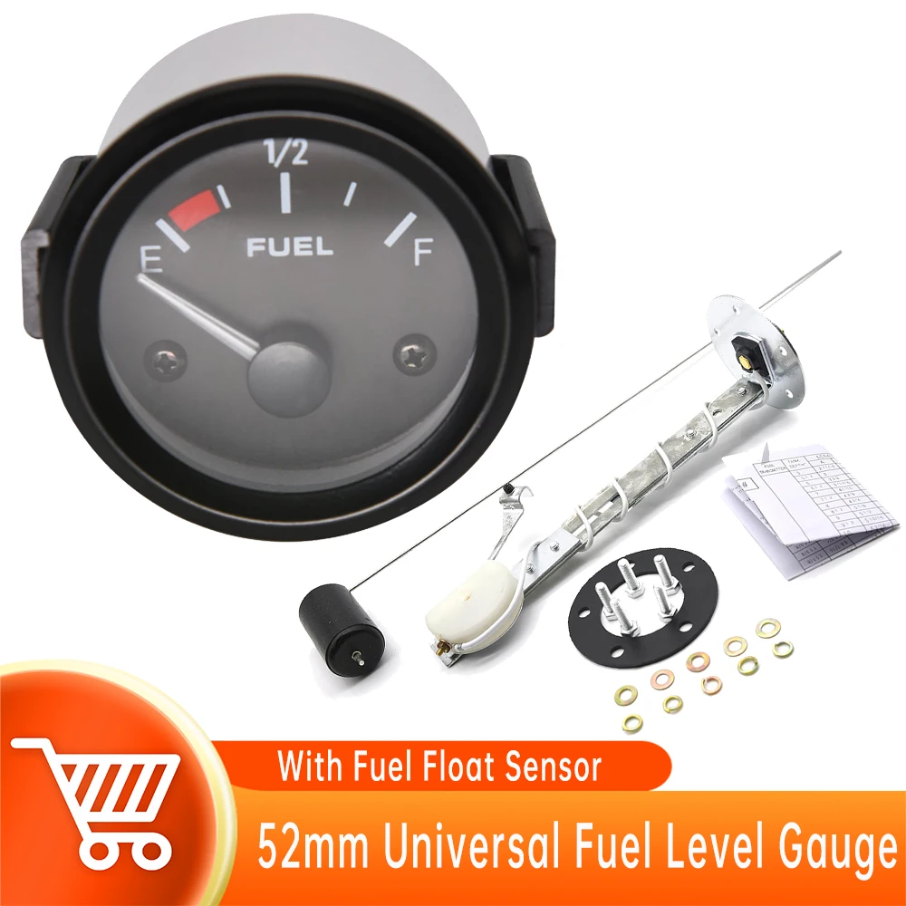 240~33ohm Car Fuel Gauge 52MM Pointer  Gauge with Fuel Float Sensor Car Truck Oil Level Indicator Modification Accessories Parts