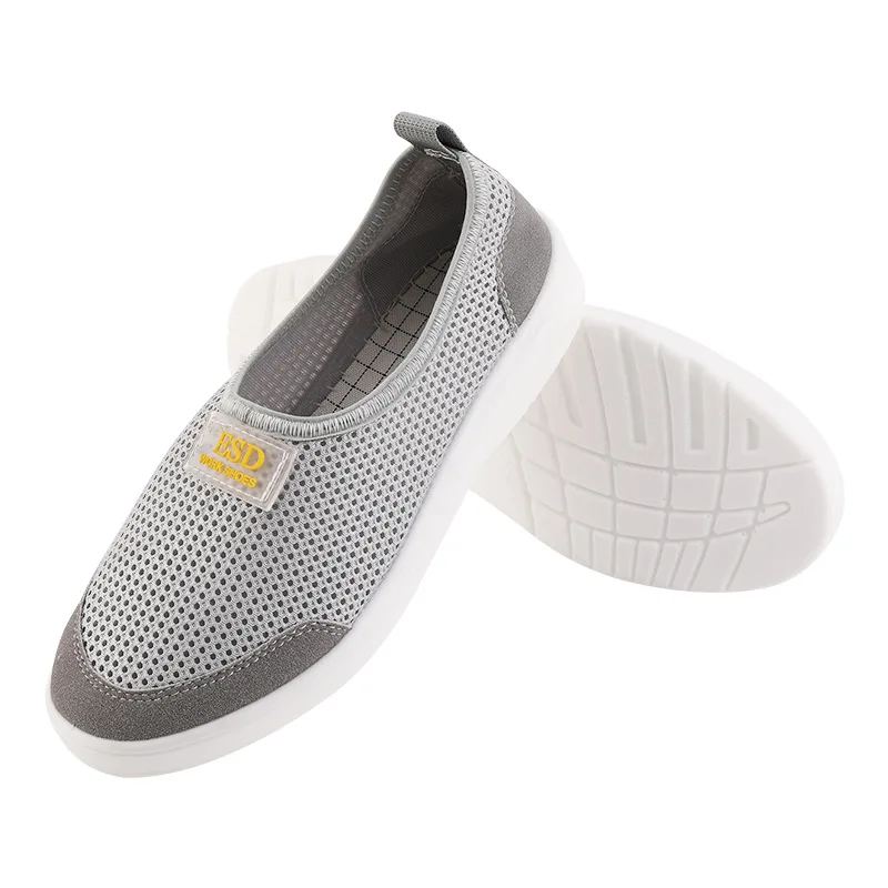 Chaussures antistatiques à semelles souples, chaussures en maille épaisse à serviette moyenne, sans poussière, chaussures de travail de protection pour atelier électronique d'été