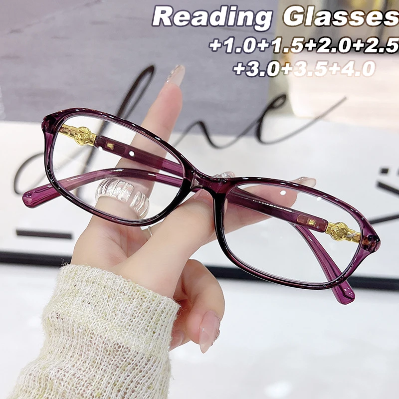 

Элегантные квадратные очки для чтения, полнокадровая оправа из поликарбоната с металлическим декором, модные декоративные очки