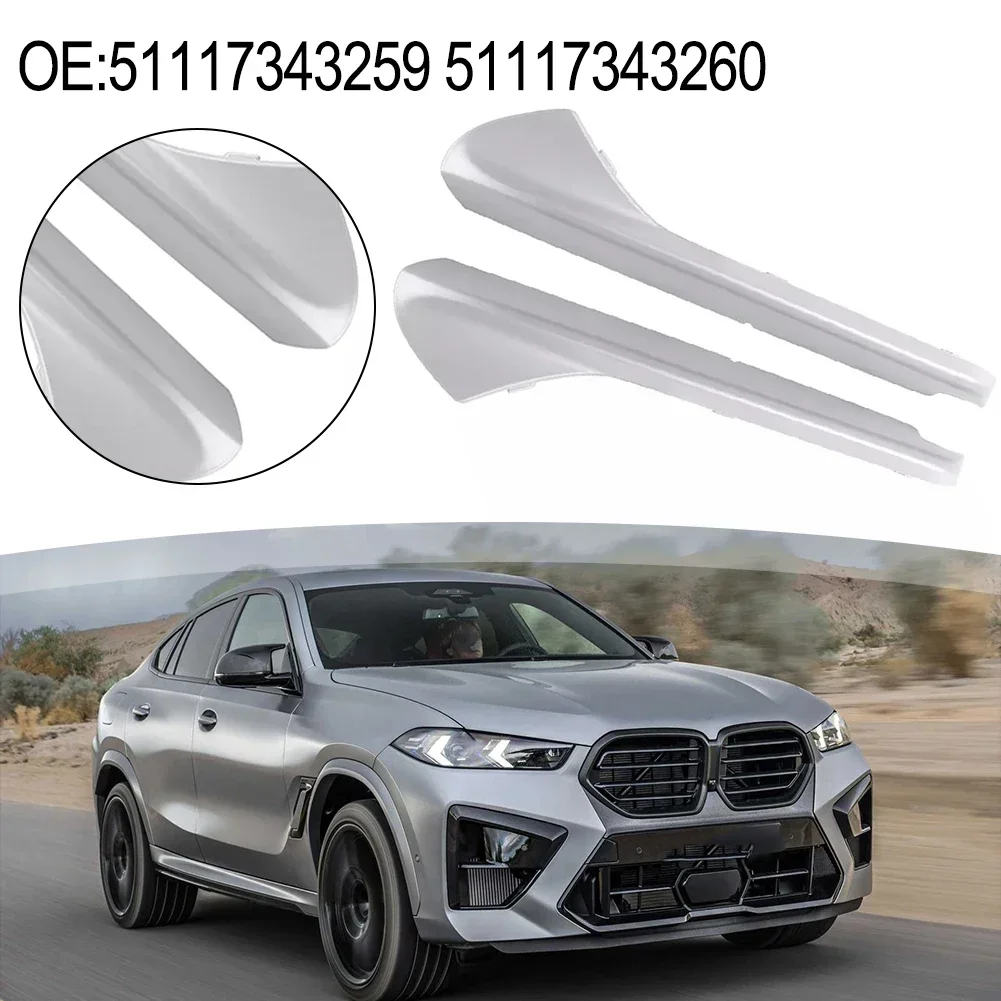 

2 Pcs Car Front Bumper Outer Grille Trim Molding Left+Right Side 51117343259 51117343260 For BMW For X6 For F16 2015-2019