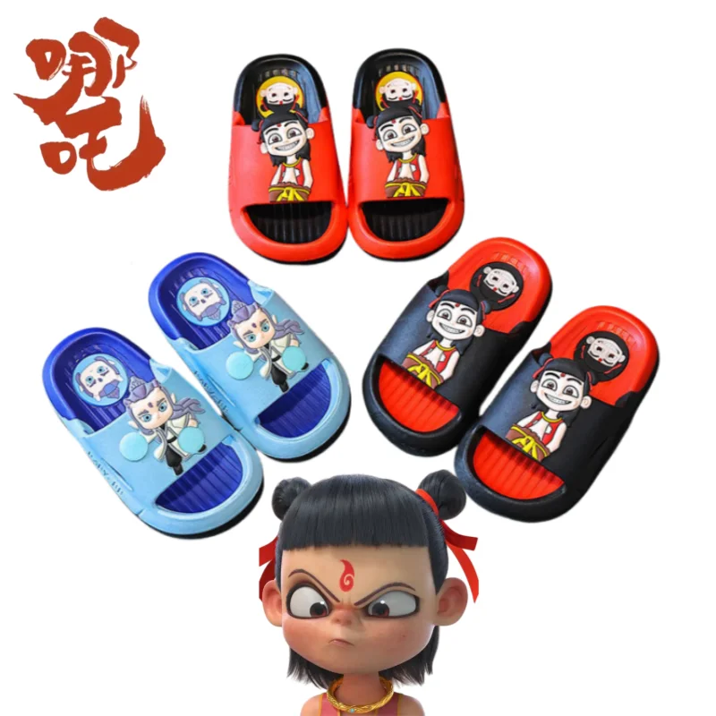 

Nezha Ao Bing Anime Character Cartoon Cute Boy Home Non Slip Slippers Creative Personality Girl Flip Flops Beach Shoes Wholesale