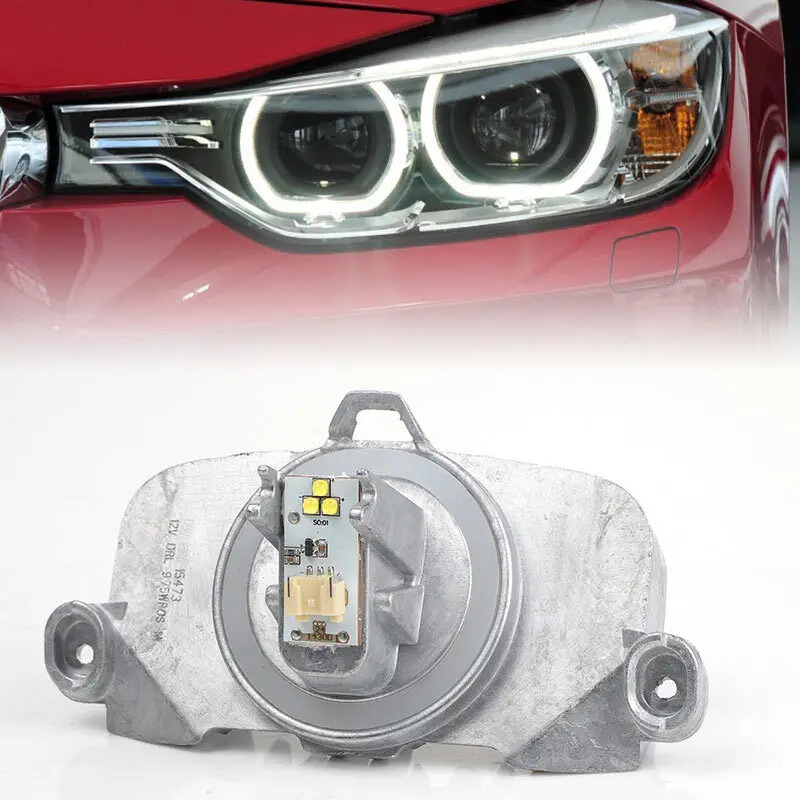 White Angel Eyes LED DRL Module For 12-15 BMW F30 F31 F34GT 328i 320i Xenon Headlight Daylight 63117398766 Daytime Running Light