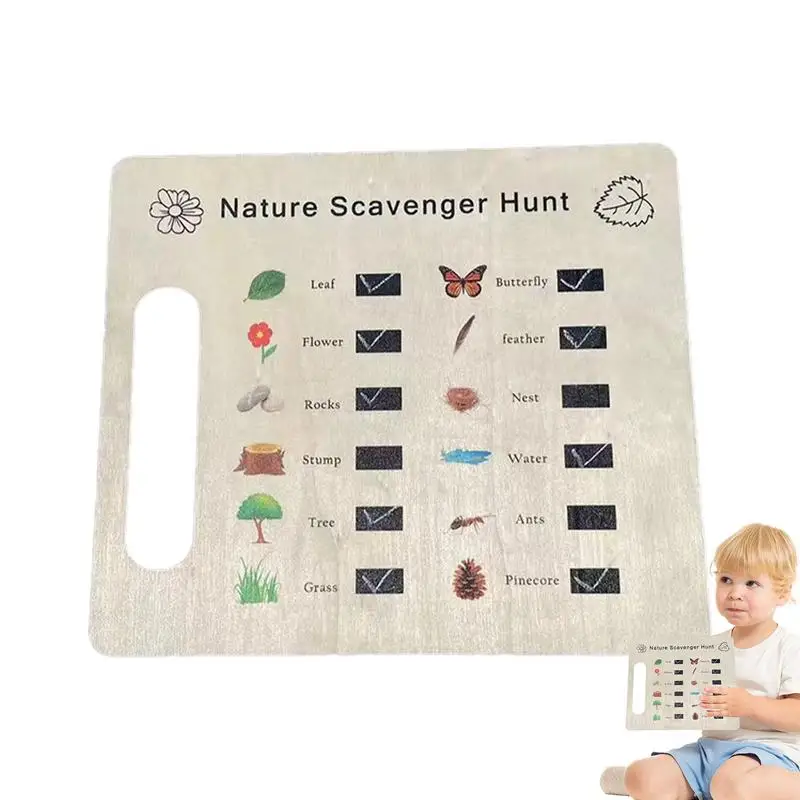 Nature Scavenger Hunt Wooden Nature Treasure Hunt Game Find And Seek Camping Games Party Games Outdoor Toys For Kids And Family