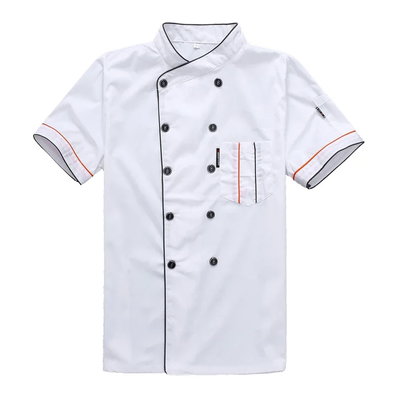 Ropa de Chef transpirable de doble botonadura, Tops de trabajo para Chef, restaurantes, cocinas, tiendas de barbacoa, uniforme de Chef, chaqueta de cocina