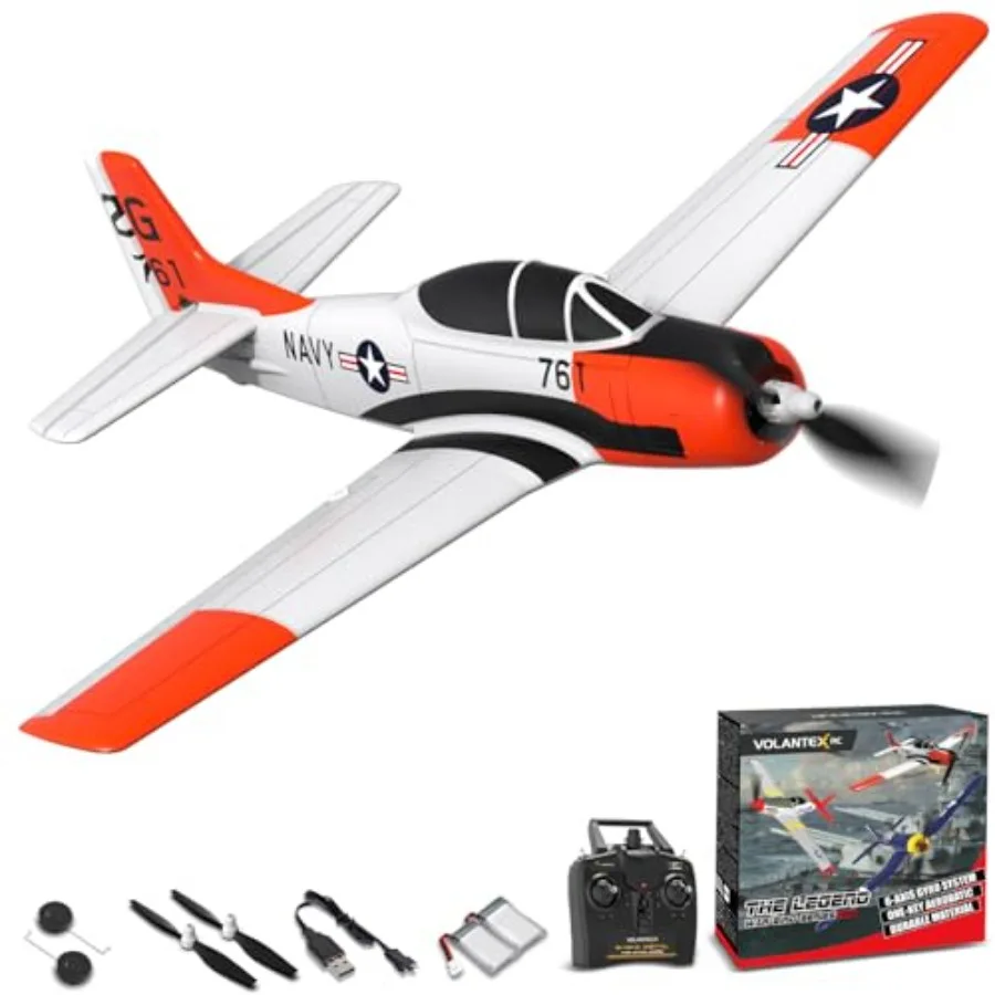 RC plane for beginners: WWII-style 4CH foam aircraft with ailerons, gray-and-red color scheme, Xpilot self-righting and one-key