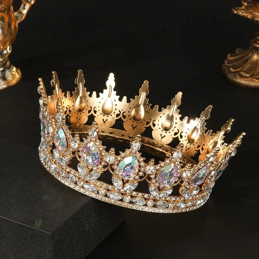 Luxuriöse Kristall-Strass Tiara Krone - Eleganter Prinzessinnen-Kopfschmuck für Hochzeit Braut Geburtstagsfeier – Detail 5