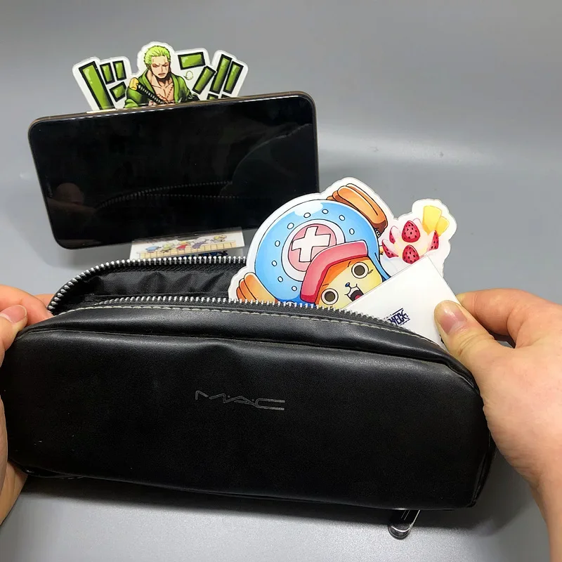 Anime uma peça suportes de telefone criatividade luffy zoro acrílico sinais de pé ornamento nami figura telefone tv stands acessórios