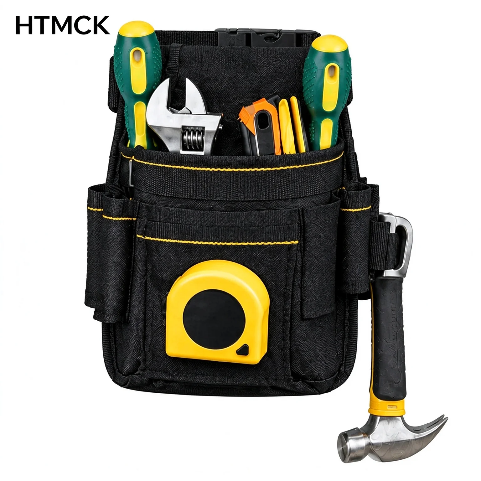 HTMCK Multi Pocket Tool Belt Pouch Adjustable Heavy Duty Waist Bag for Electricians Carpenters Gardeners Construction