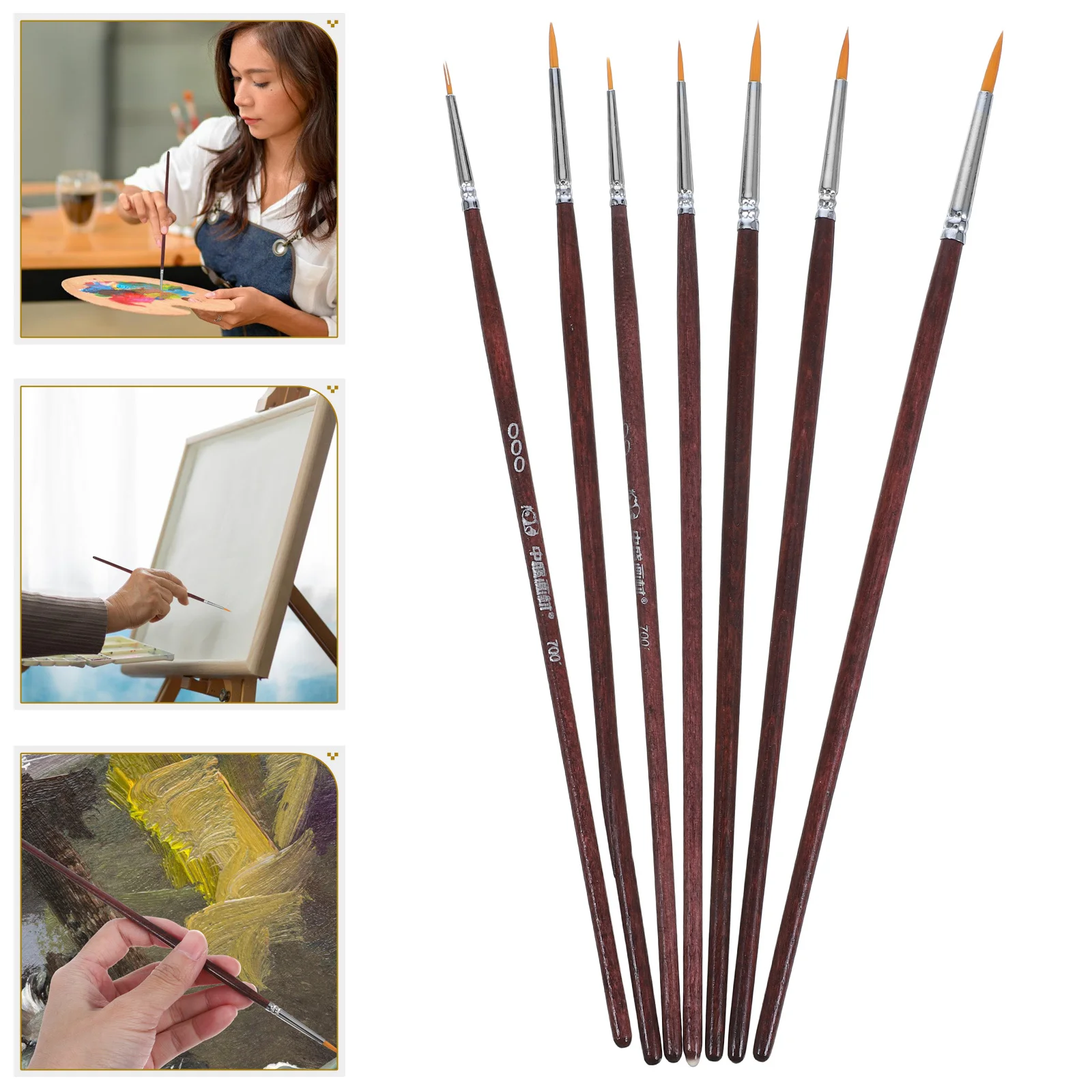 

7Pcs Fine Tip Paint Brushes Oil Liner Brush Nylon Hair Precision Small Brushes for Miniature Art Acrylic Watercolor Painting
