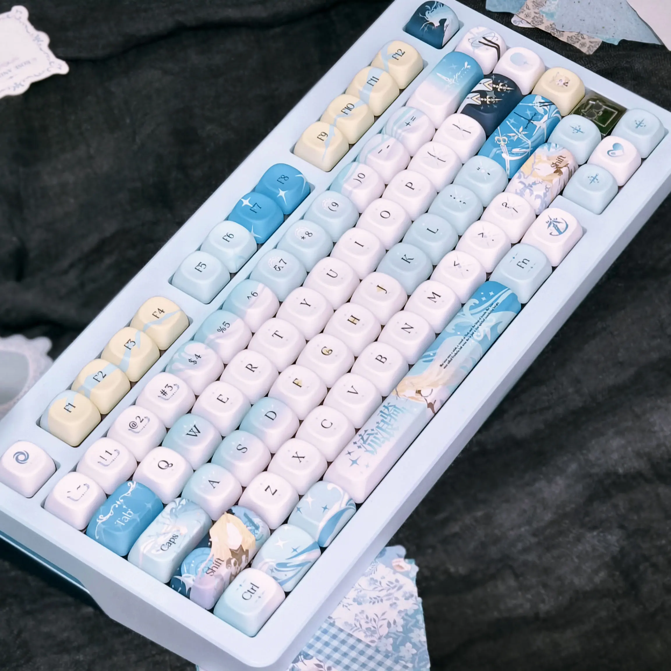 

Anime Keycap Wuthering Waves Cartethyia Theme PBT Custom Mechanical Keyboard Caps MOA Cherry Profile Blue Cartoon Game Keycaps