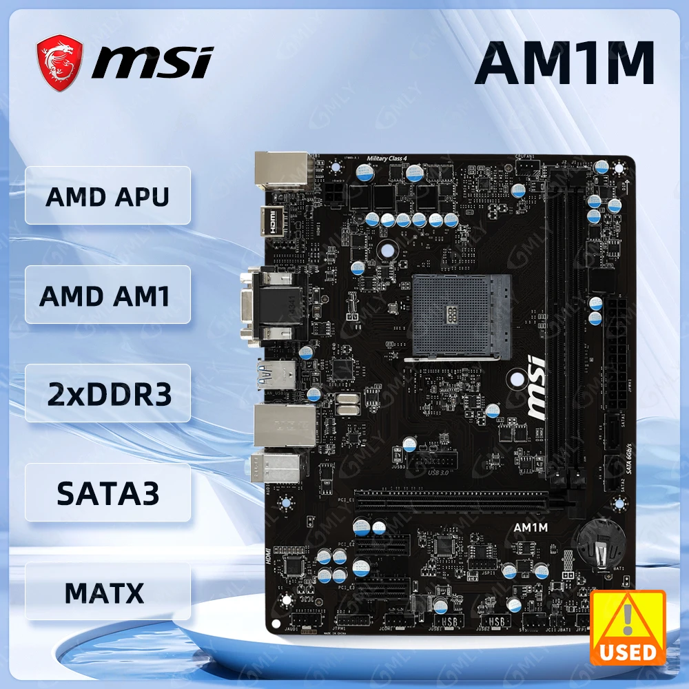 MSI AM1M Motherboard Socket AM1 AM1 DDR3 1333/1600  32G support Athlon X4 550 5350 5150 3850 cpu