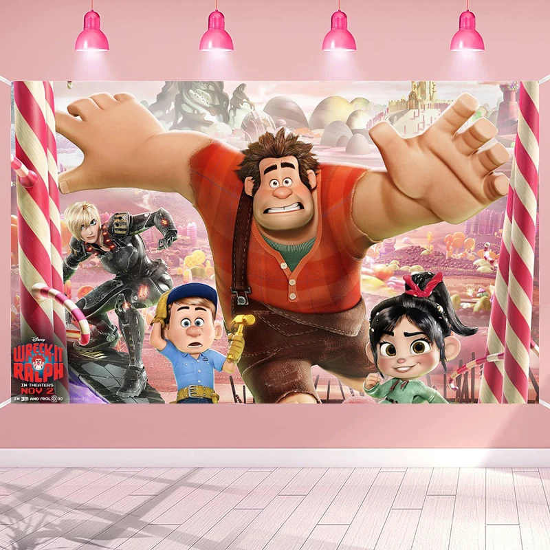 Disney Wreck-It Ralph Balloons Cartoon Figure Vanellope Kids Birthday Party Decoration Baby Shower Party Customize Name Years