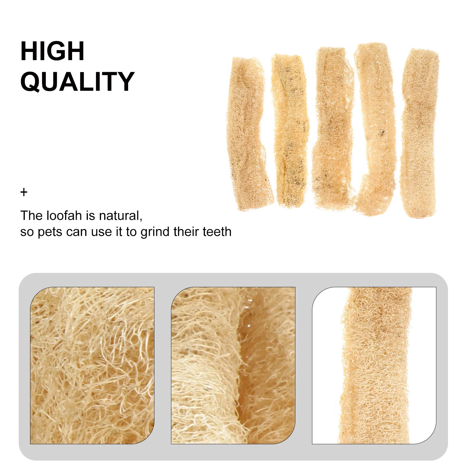 

5Pcs Natural Loofah Pet Chewing Tooth Cleaning Bath Tools for Small Animals Hamster Molar Supplies Exfoliating Body Sponge