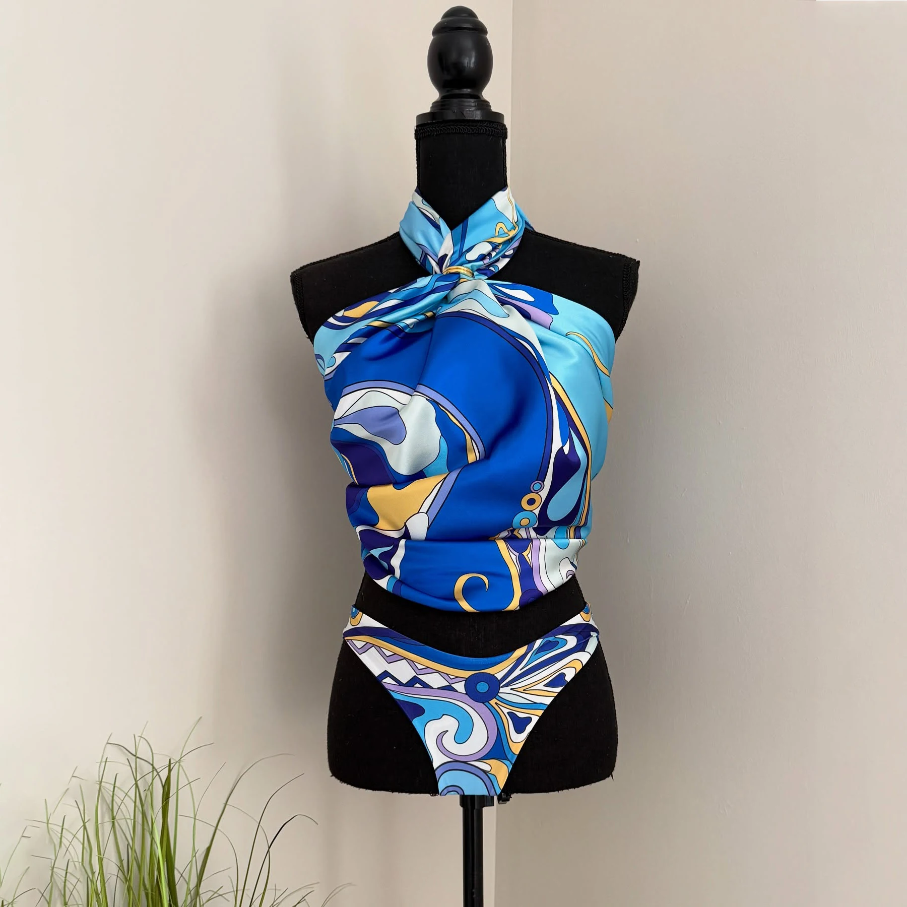 

Classic Printed Bikini 2026 Bandeau Biquini Women Sexy Swimsuit Push Up Swimwear Female Swim Suit Halter Bathingsuit Beachwear