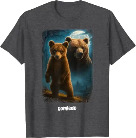Somiedo Bär Lustiges Tierliebhaber-Bären-T-Shirt Y2k Camping Grafik Ästhetische Kleidung Humor Weiches Baumwoll-T-Shirt Kurzarm Geschenk – Detail 13