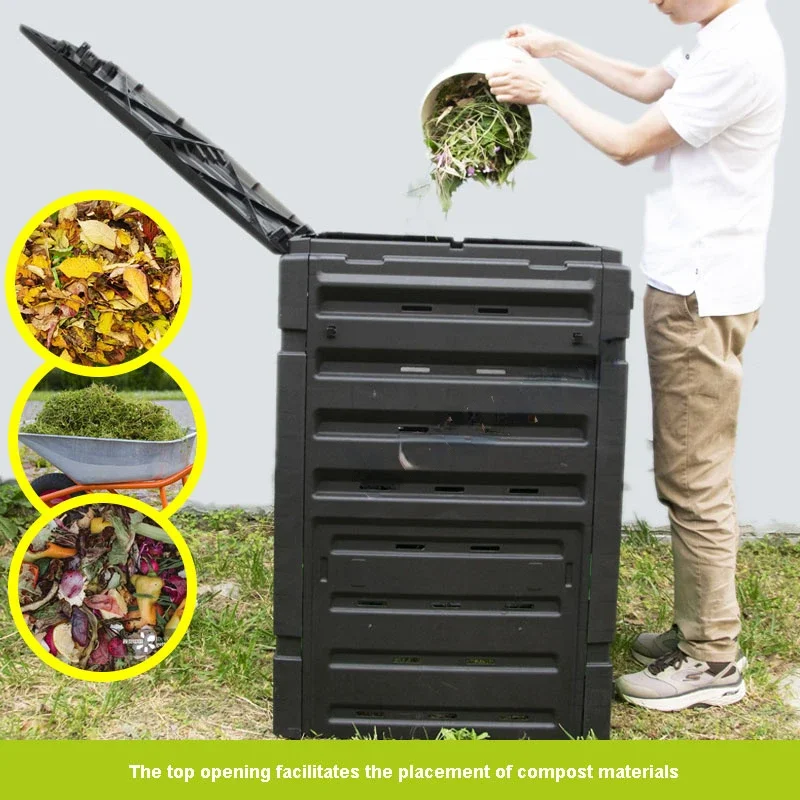 Hot selling PP Compost Bin Garden Outdoor Compost Box Corrosion Preventive Aerobic Fermentation Kitchen Waste 300L/450L