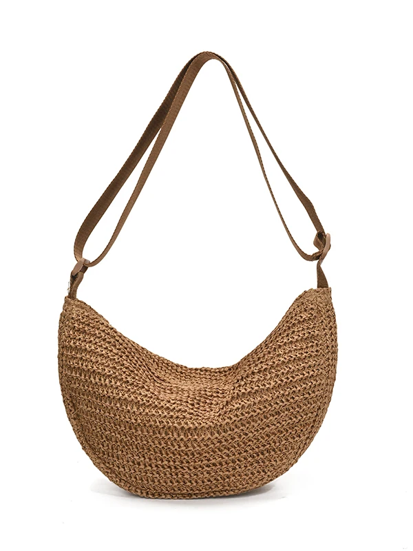 

Легкая тканая сумка St, повседневная пляжная сумка для пельменей, пляжная вязаная крючком сумка, сумка через плечо для женщин