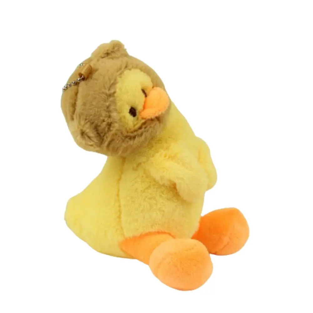 Work Is So Annoying Crooked Head Duck Keychain Sunflower Simulation Crooked Duck Plush Keychain PP Cotton Soft