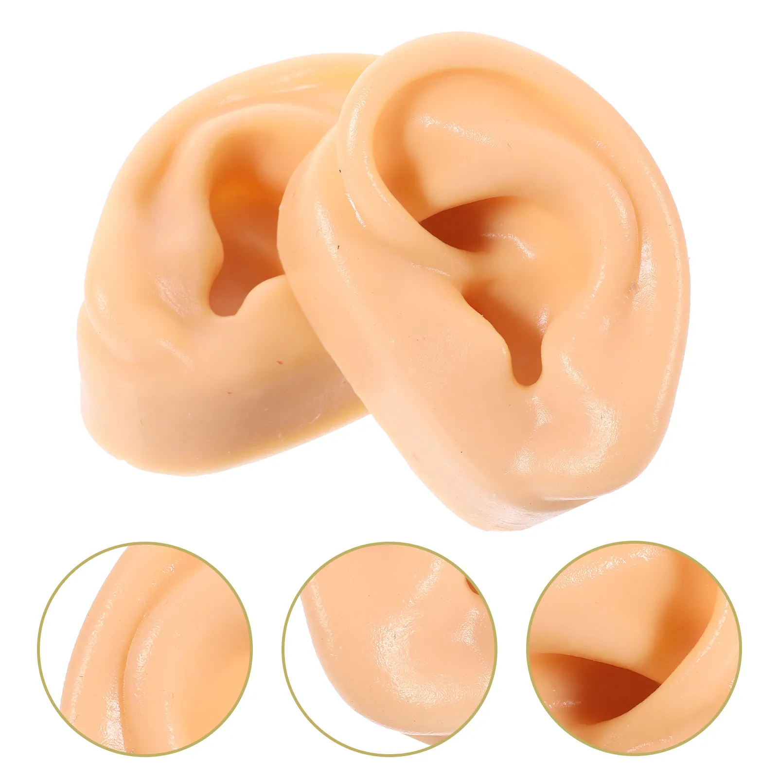 

1Pair Realistic Silicone Ear Simulation Artificial Human Ear Flesh Color Prank Prop Party Fun Usage Silicone Body Parts