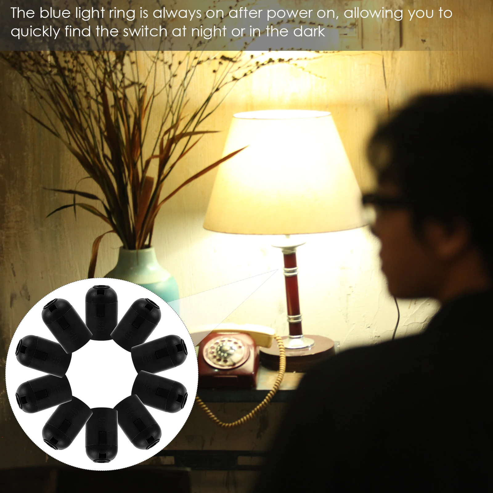 

10Pcs LED Light Socket E26 E27 Lamp Holder Resistant for DIY Lamp Making Kit Home Cafe Bulb Socket