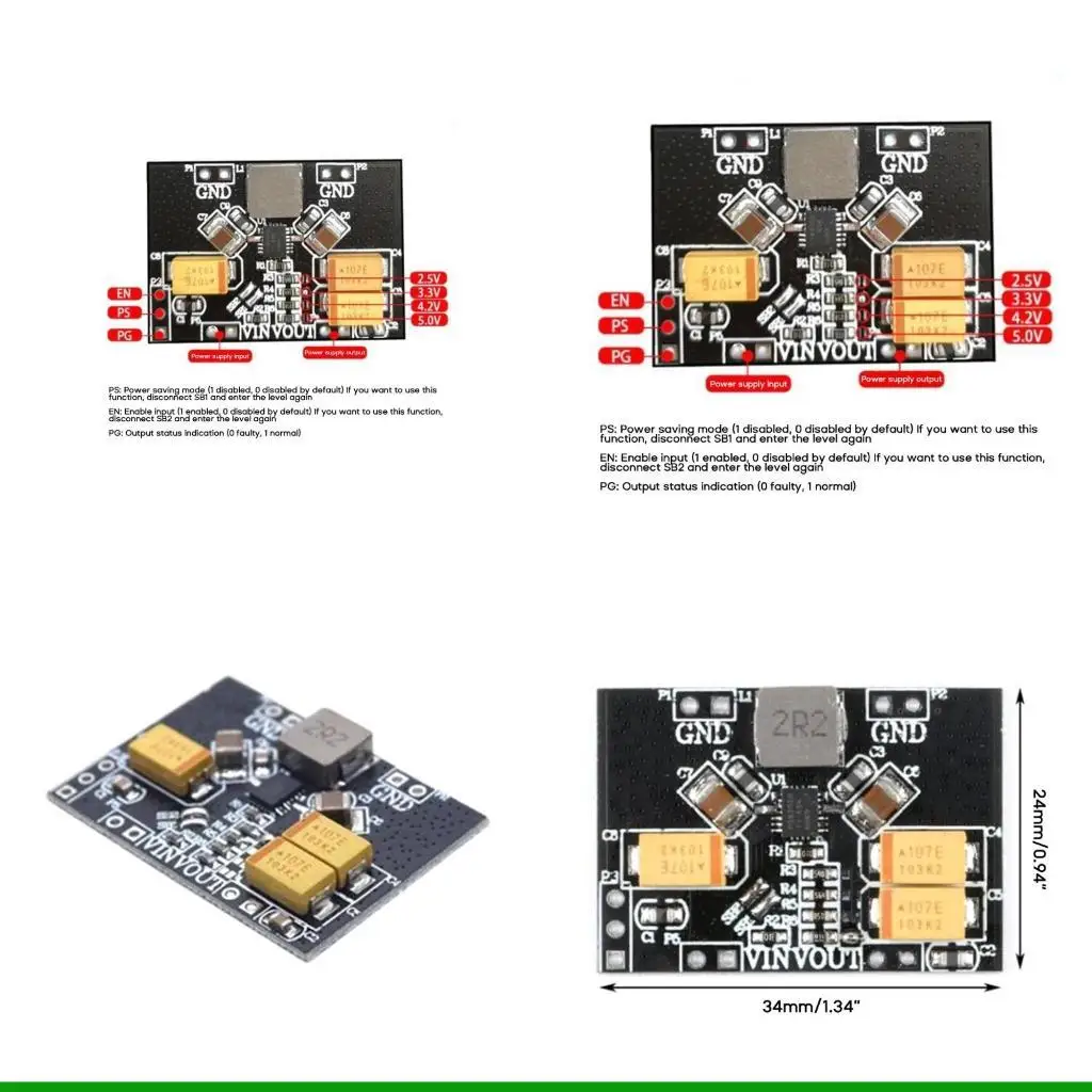 

U55C TPS63020 Automatic Buck-boost Power Supply Module 2.5V 3.3V 4.2V 5V Efficiently Converts for Various Devices