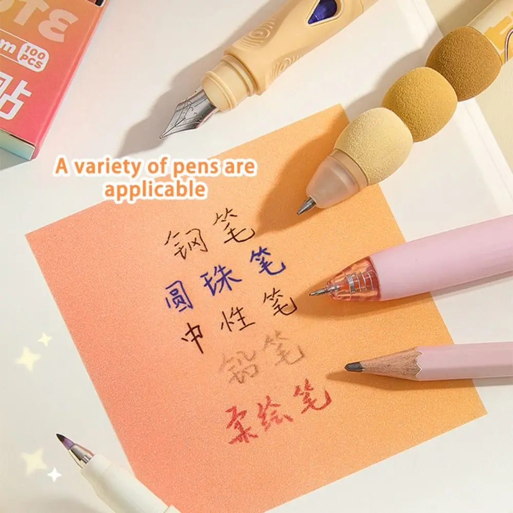 100sheets High Quality Pull-out Sticky Notes Pearlescent Self-adhesive Note Paper Frosted Transparent Sticky Memo School Office