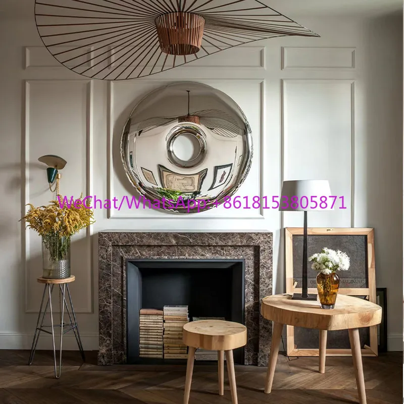 Stainless steel round donut living room wall wall wall decoration hotel model room background
