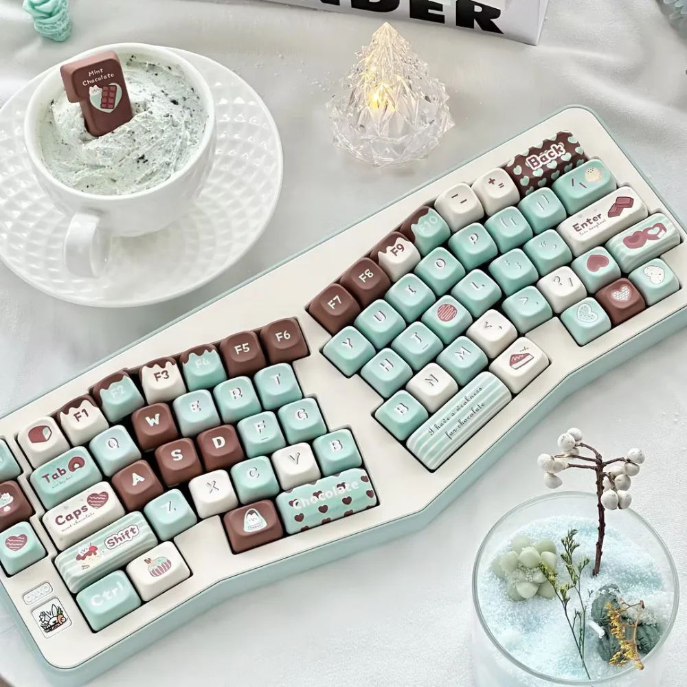 

SOA Profile Mint Chocolate Keycaps 152 Keys PBT Thermal Sublimation Original Personalized Customized Mechanical Keyboard Keycap