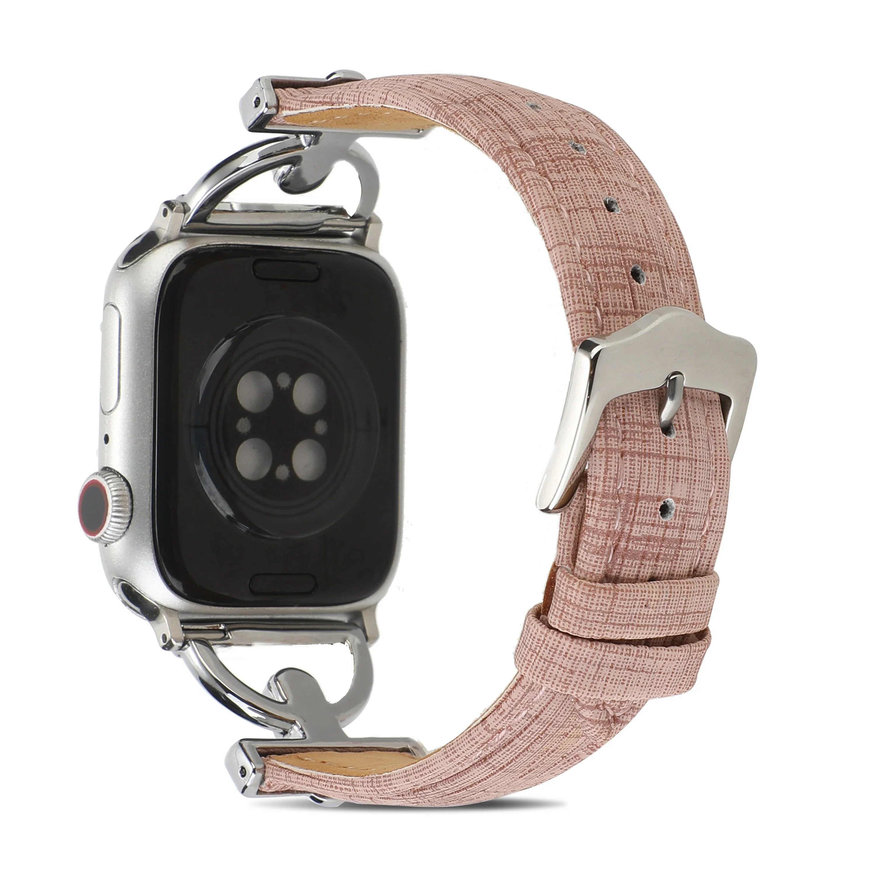 Leather+Metal Strap For Apple watch 49mm 46mm 45mm 41mm 44mm 42mm 40mm Women Bracelet For iWatch Ultra 10 9 8 7 6 5 4 SE Correa