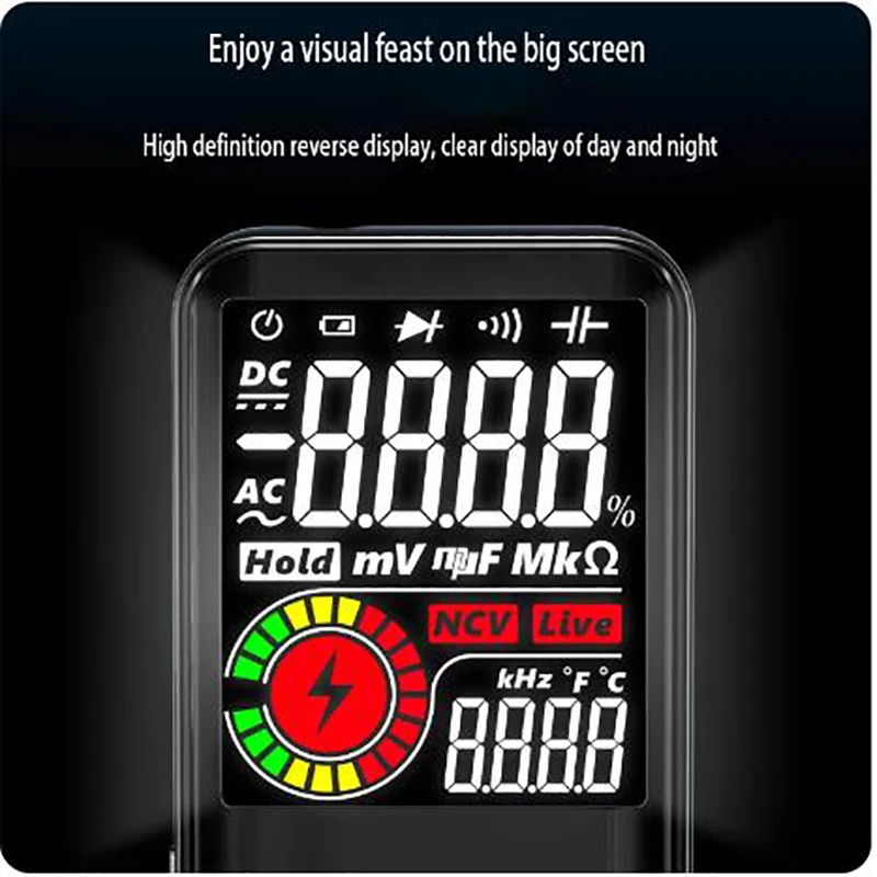 Rechargeable new ultra-thin intelligent multimeter, digital high-precision portable color screen, fully automatic and multifunct